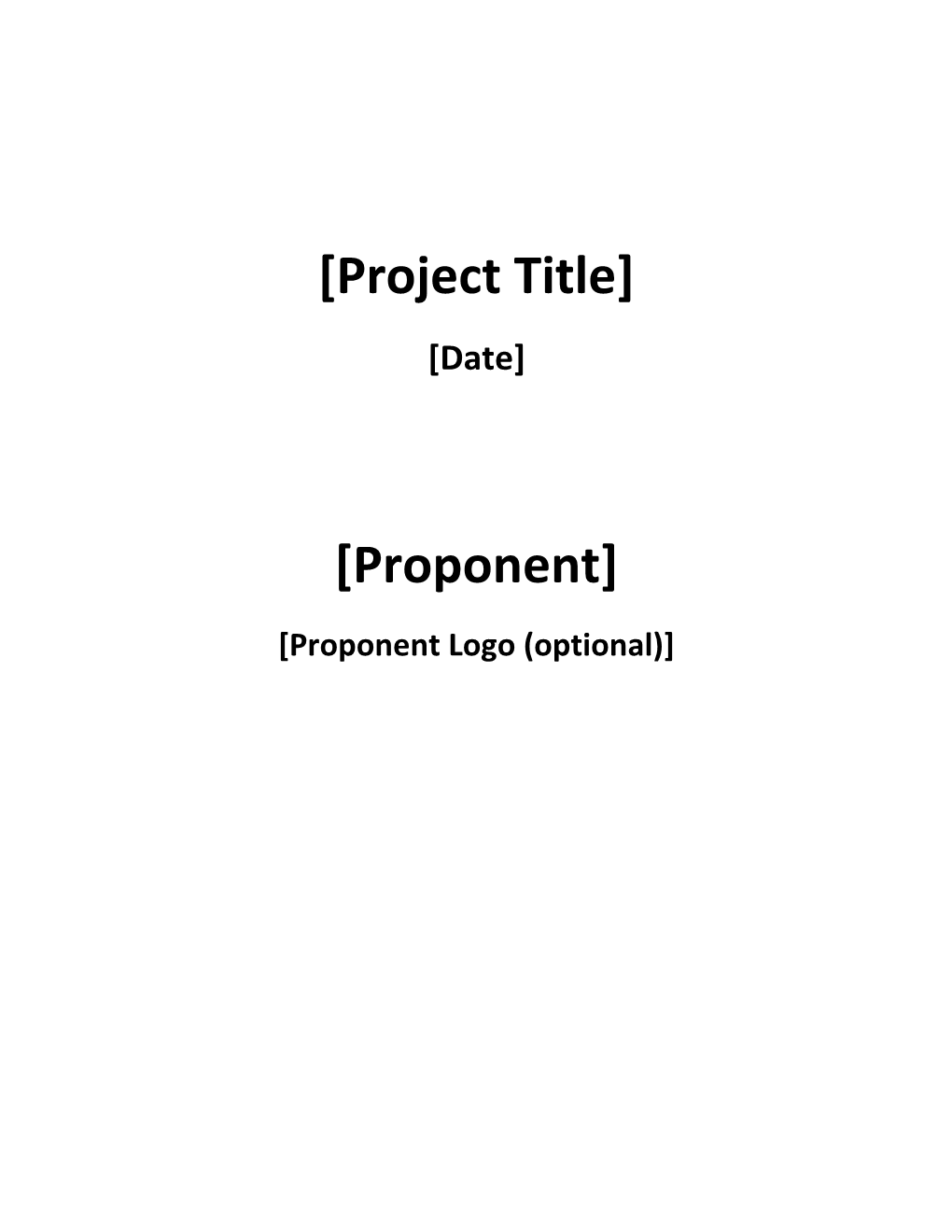 Project Proponent / Project Title