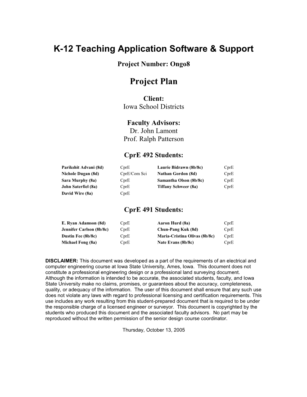 K-12 Teaching Application Software & Support