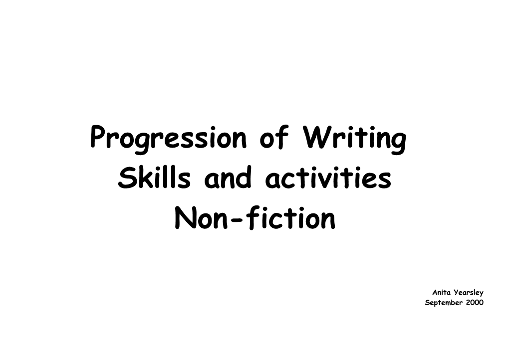 Progression of Writing