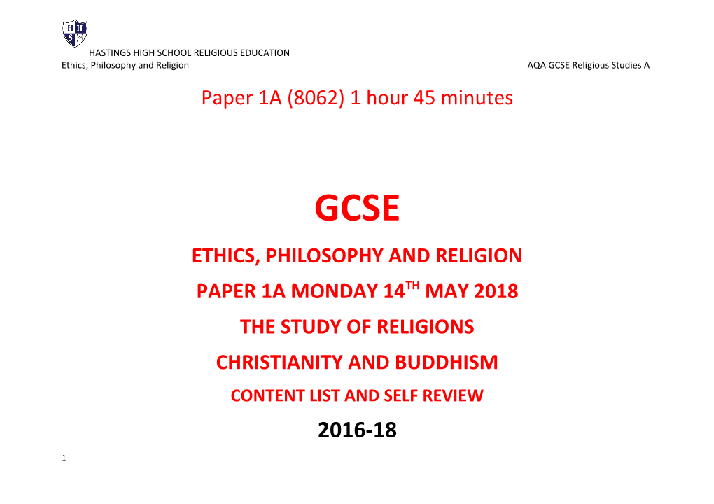 Ethics, Philosophy and Religion AQA GCSE Religious Studies A