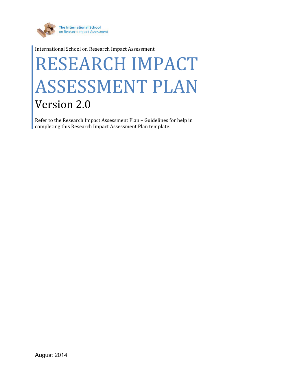 Research Impact Assessment Plan