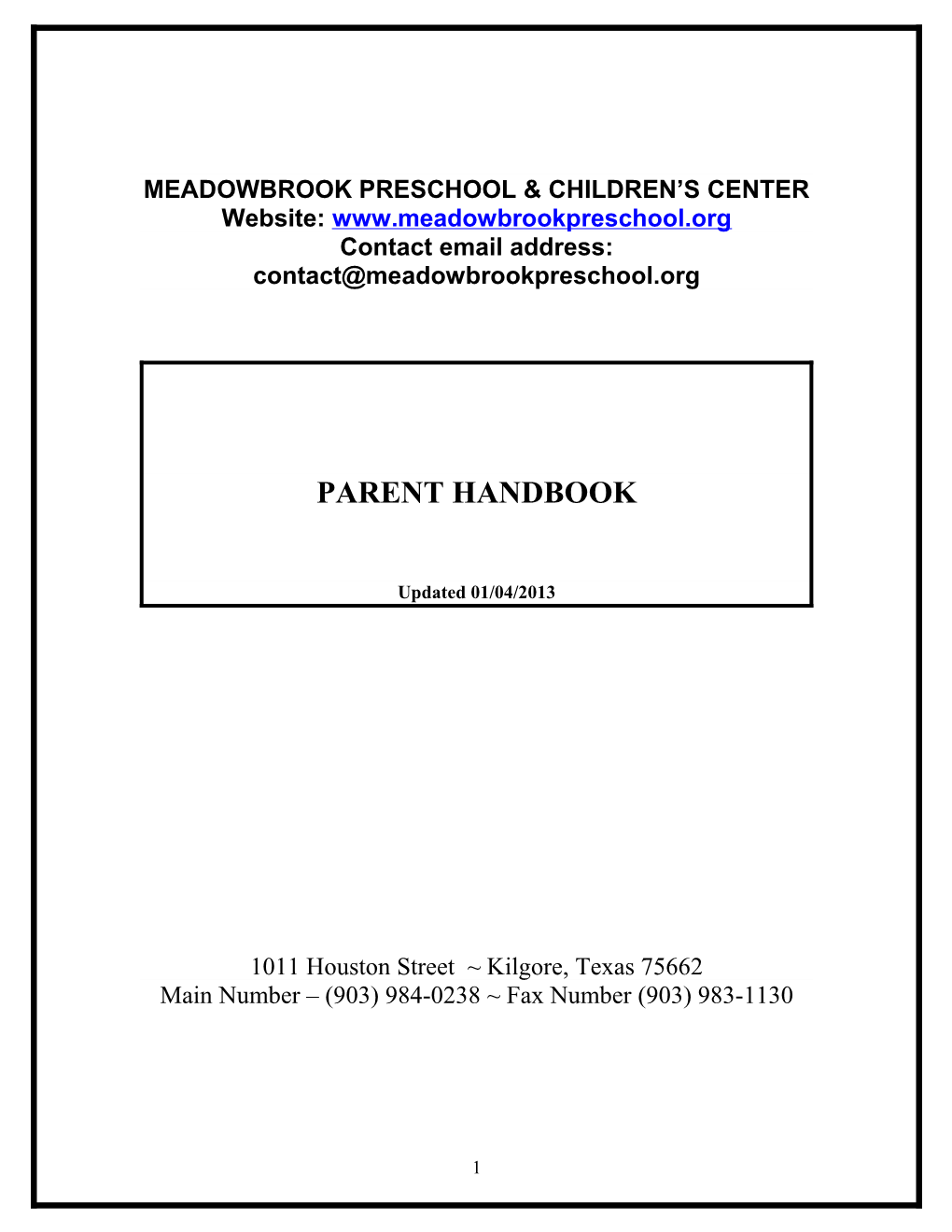 Meadowbrook Preschool & Children S Center