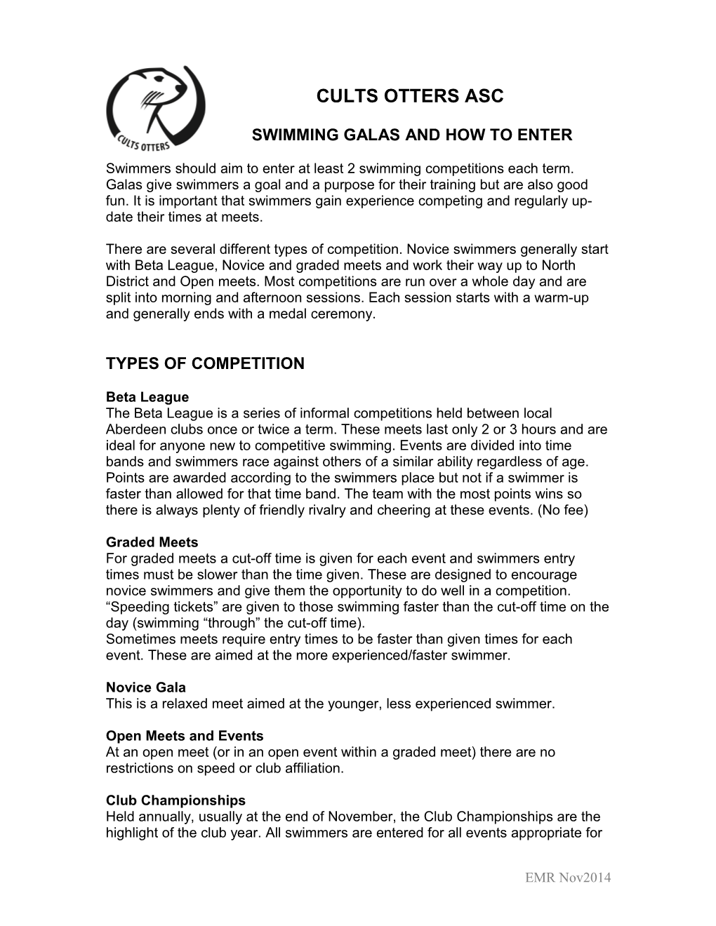 Swimming Galas and How to Enter