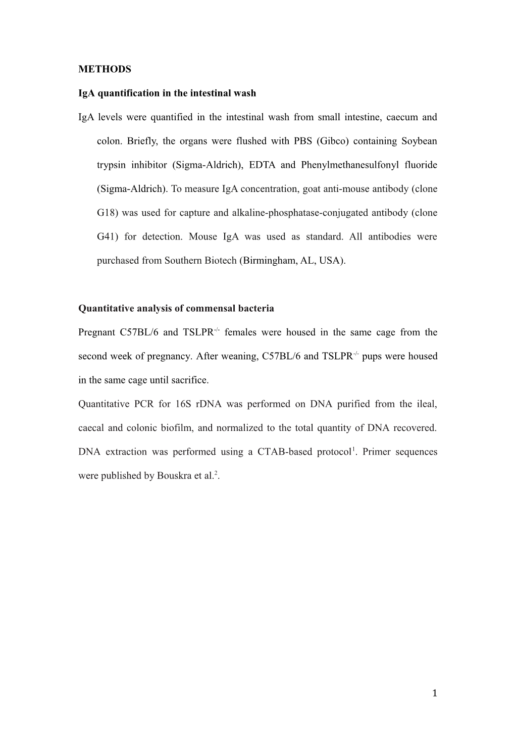 Iga Quantification in the Intestinal Wash