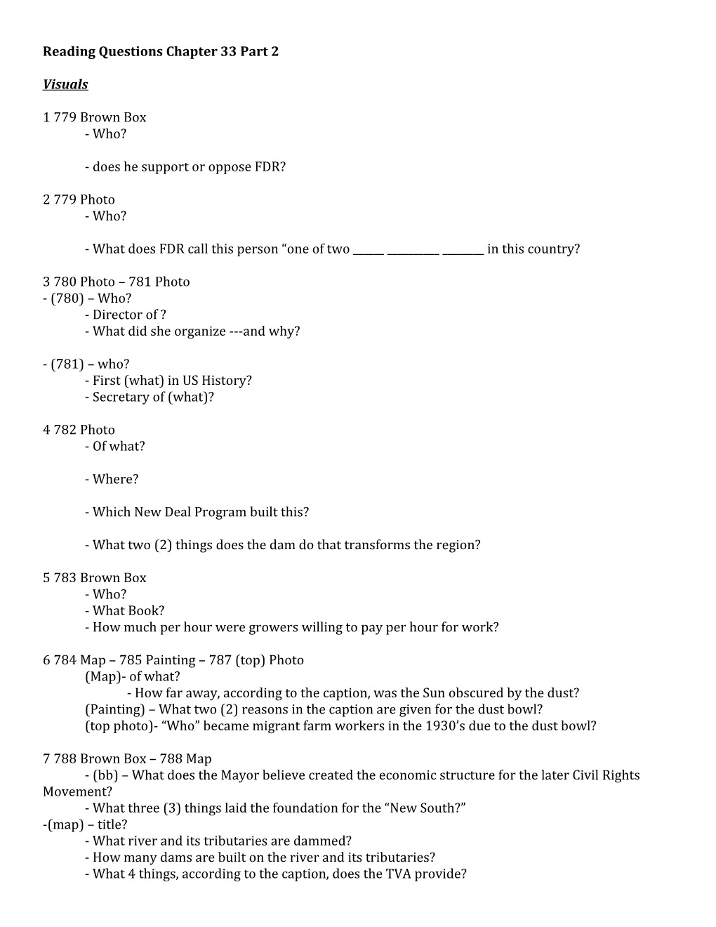 Reading Questions Chapter 33 Part 2