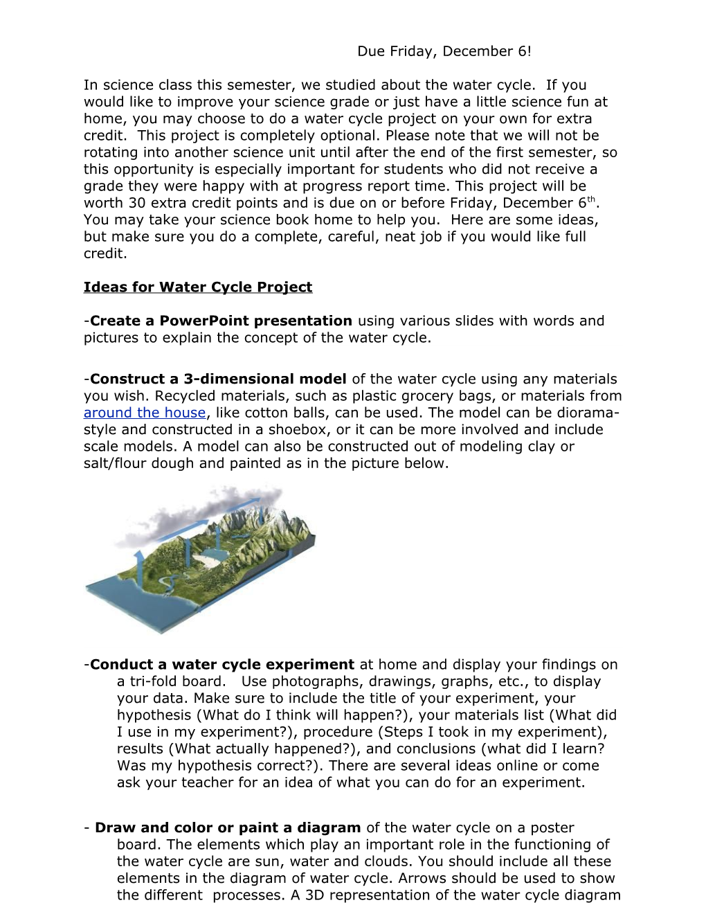 Ideas for Water Cycle Project - Create a Powerpoint Presentation Using Various Slides