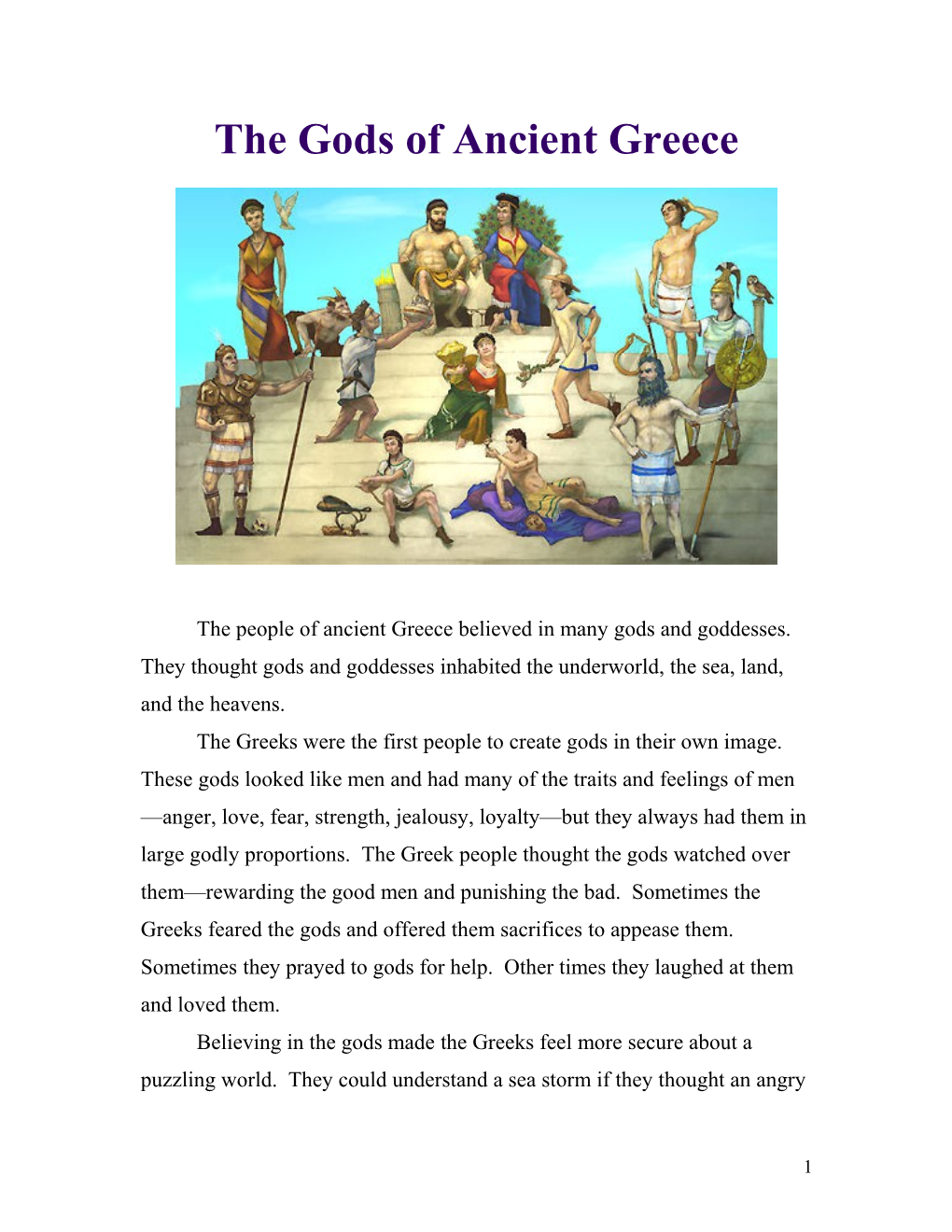 The Gods of Ancient Greece