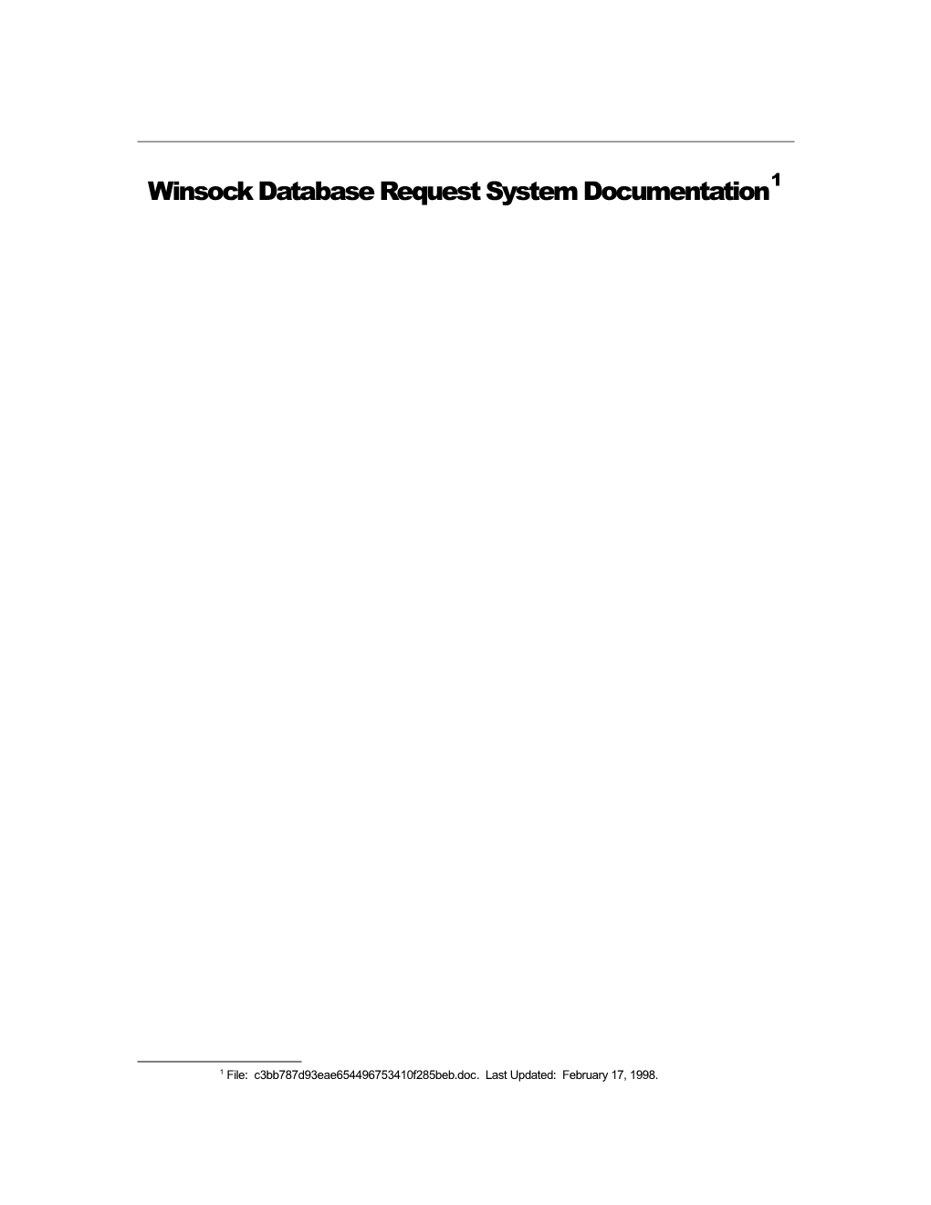 Winsock Database Request System Documentation