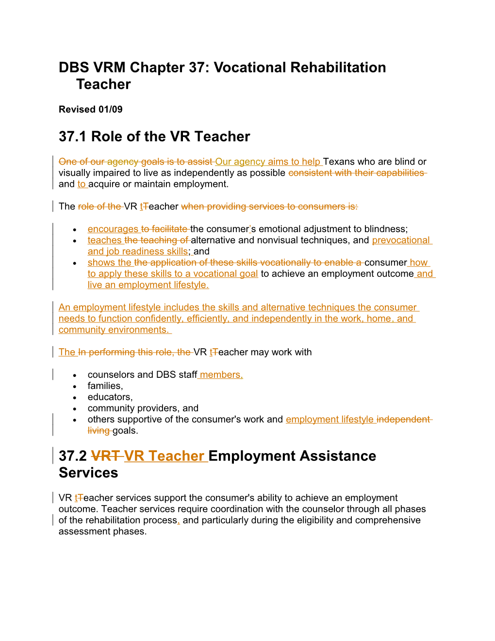 DBS VR Manual Chapter 37 Revision, January 2009