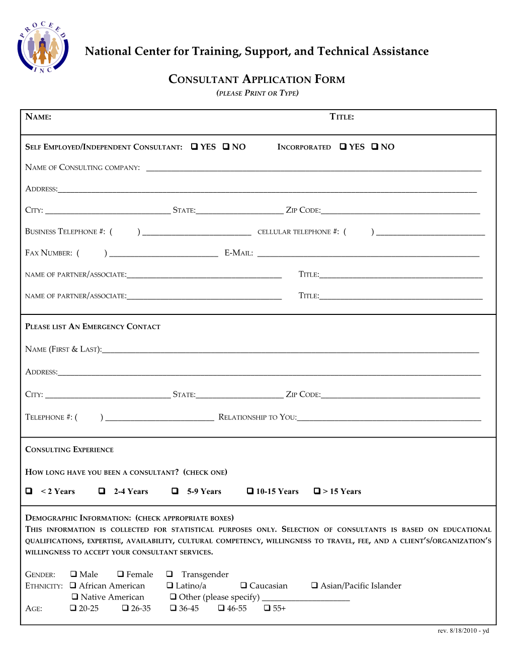 Consultant Information Form