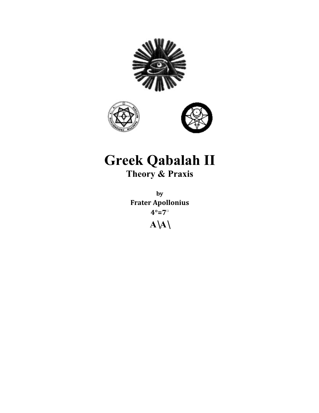 Greek Qabalah II