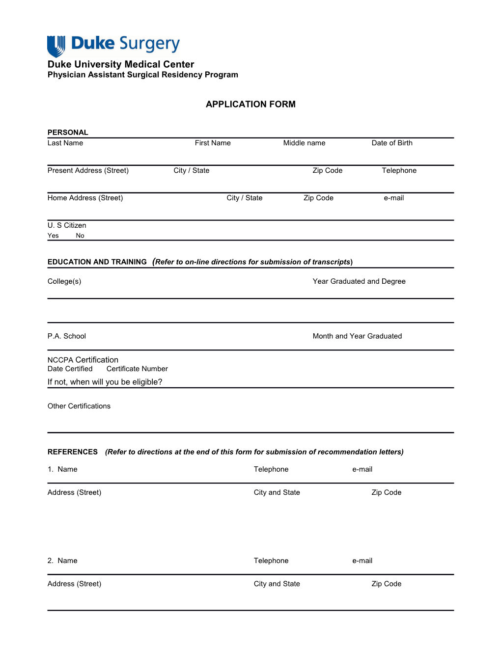 Applicant Evaluation Form