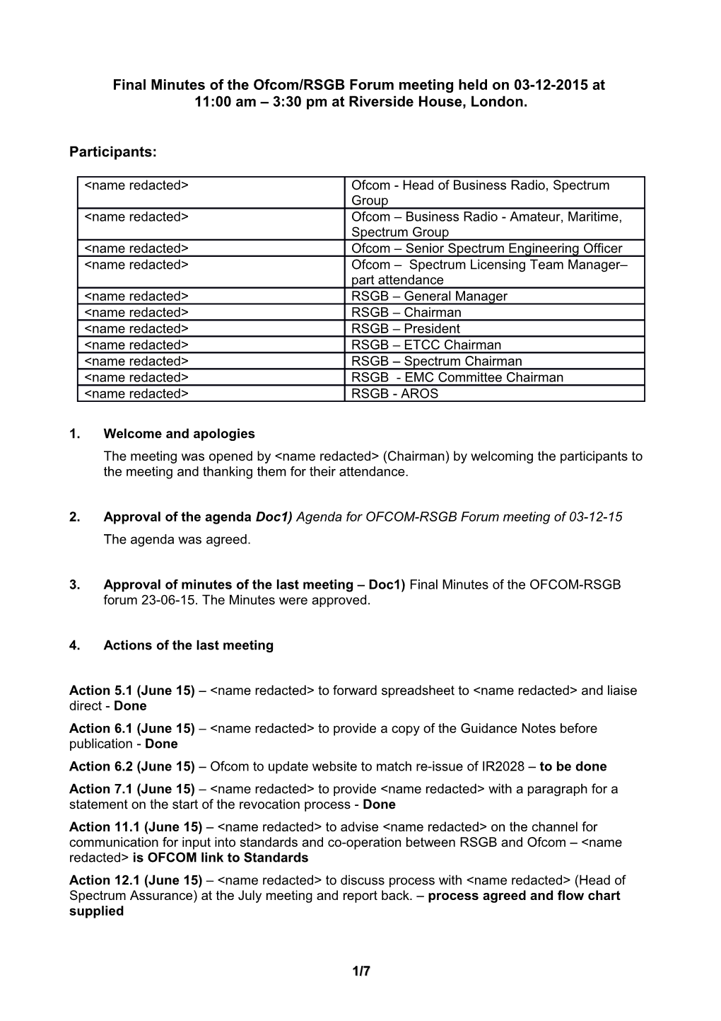 Final Minutes Ofcom RSGB Forum 03-12-15