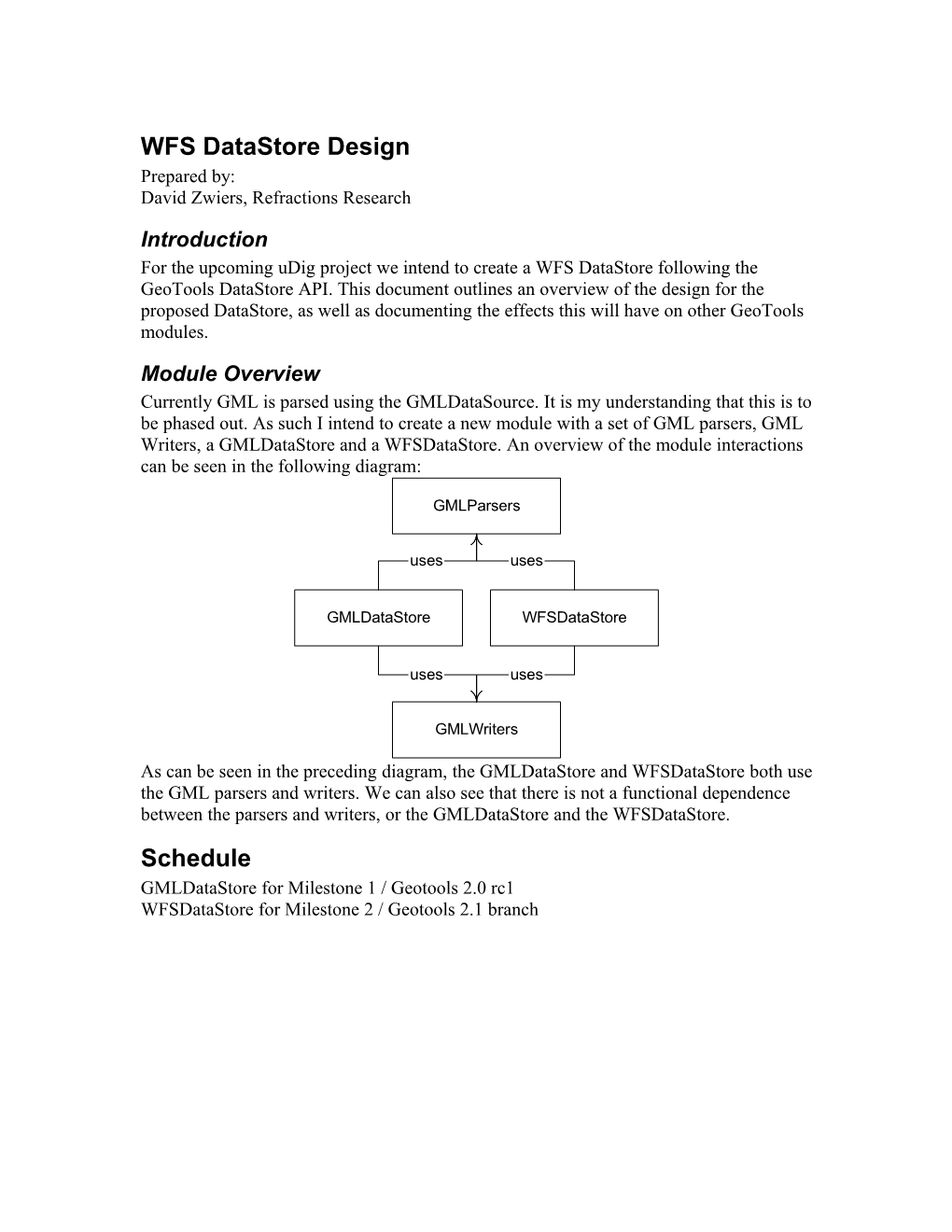 WFS Datastore Design
