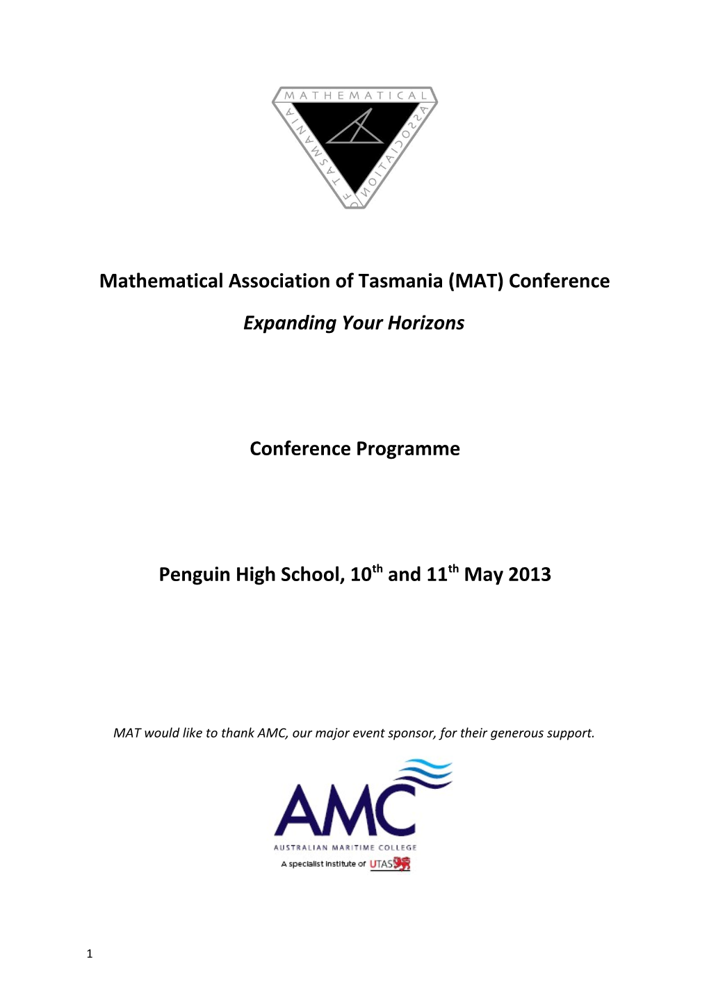 Mathematical Association of Tasmania (MAT) Conference