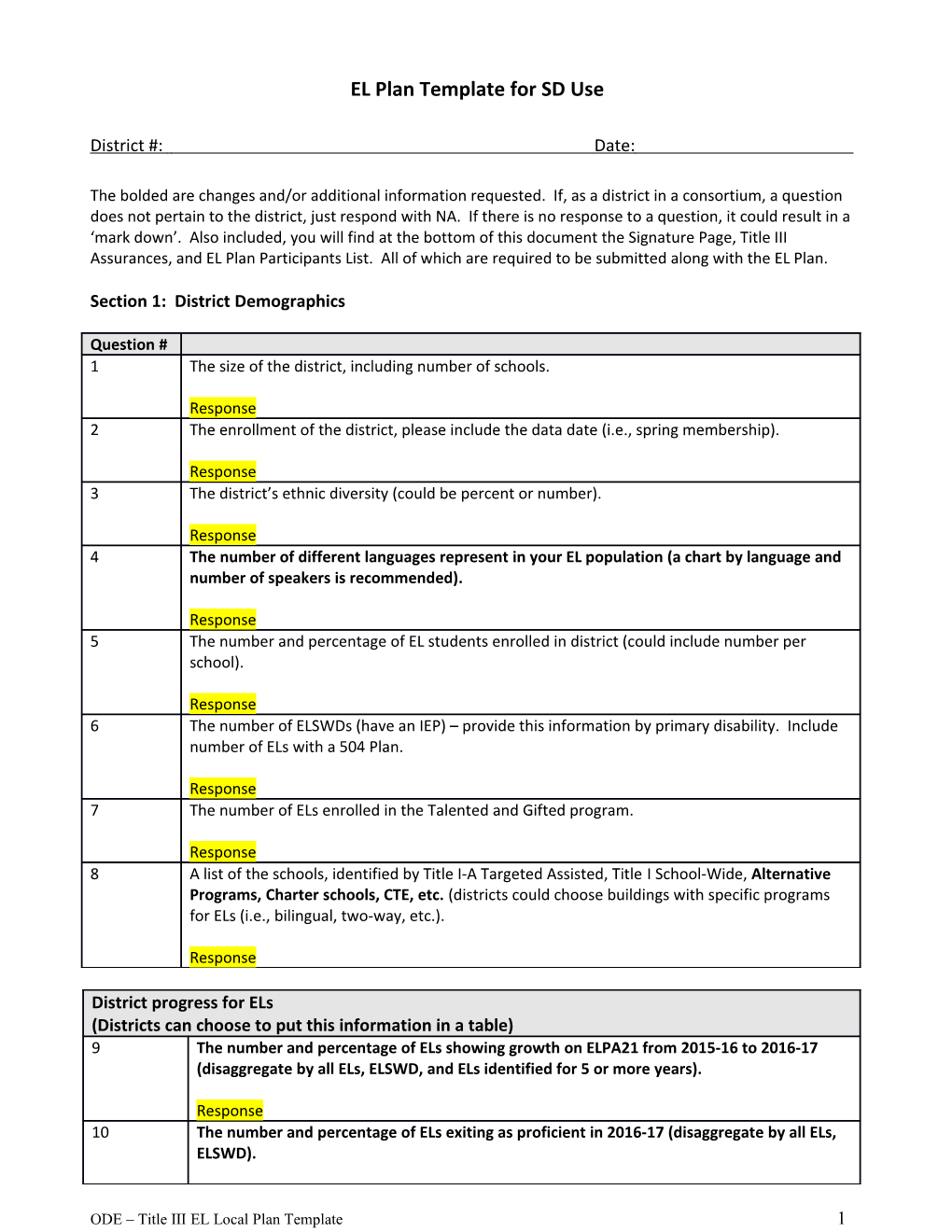 EL Plan Template for SD Use