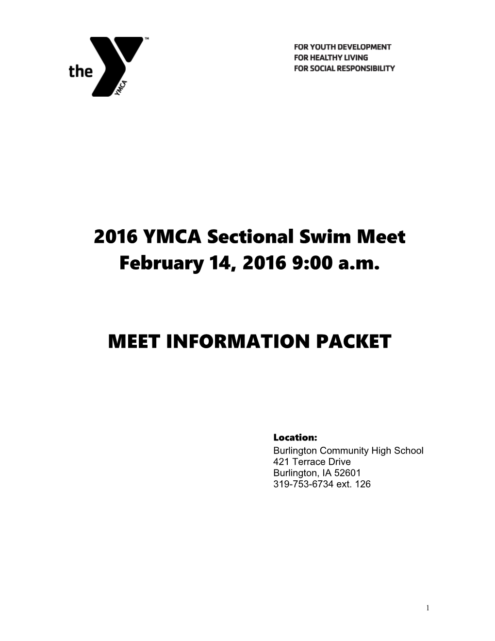 2016 YMCA Sectional Swim Meet