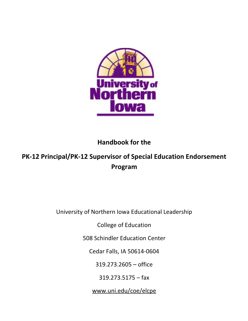 PK-12 Principal/PK-12 Supervisor of Special Education Endorsement Program