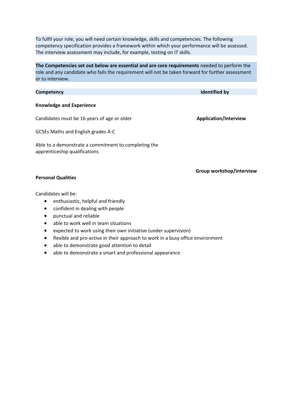 Job Title:Business Administration Apprenticeship X 3 Posts