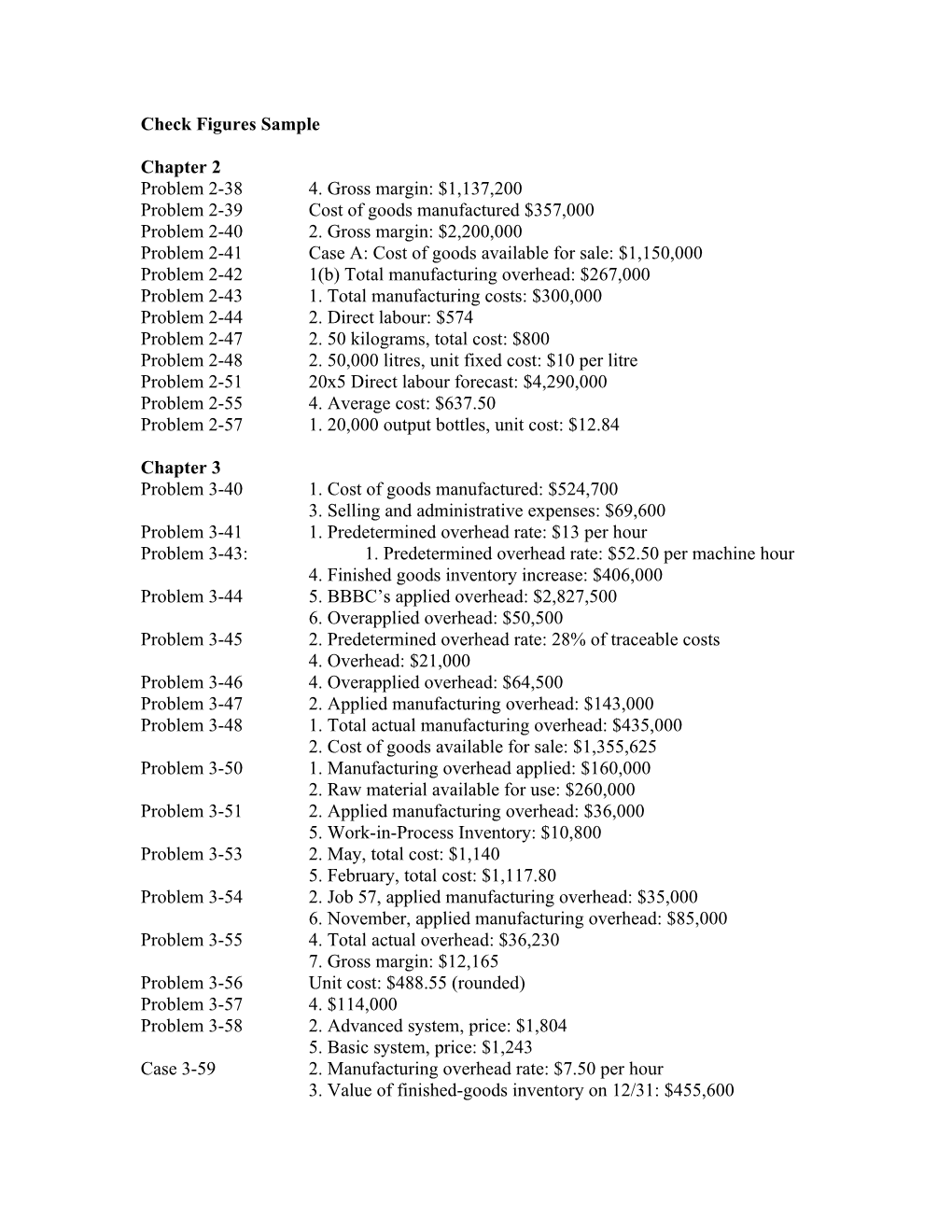 Check Figures Sample