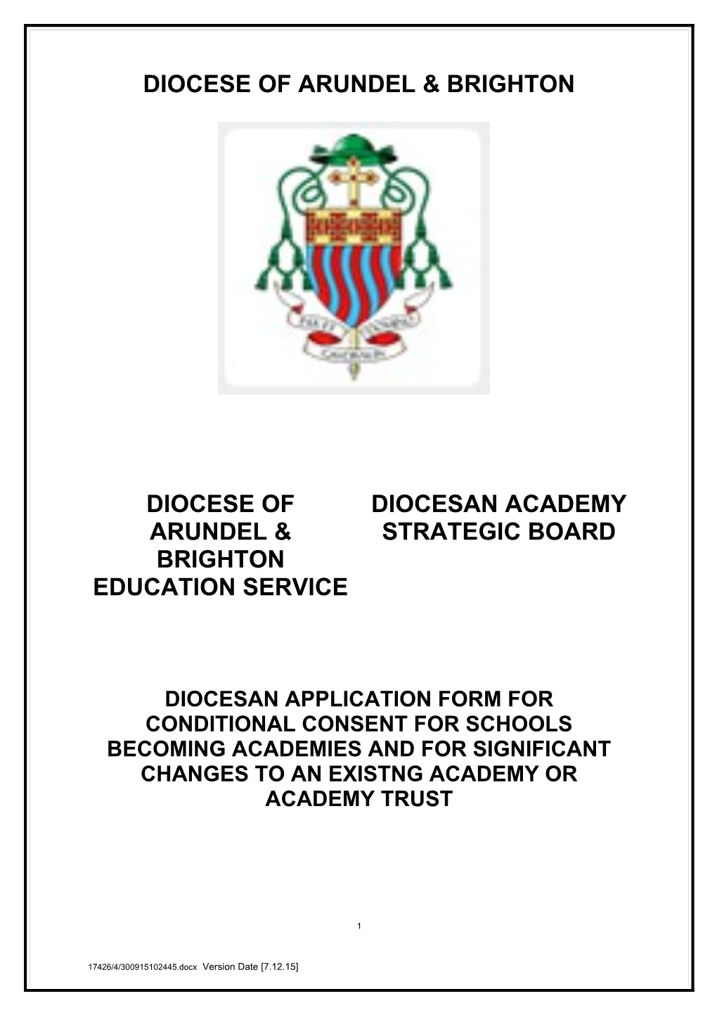 Diocesan Application Form
