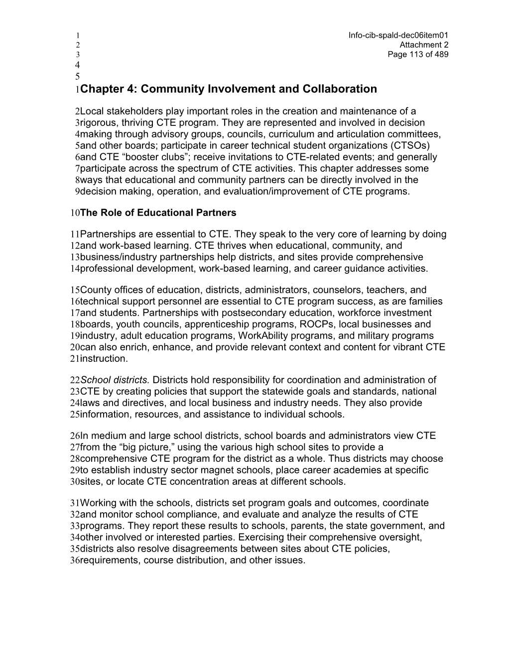 December 2006 SPALD Item 1 Attachment 2F - Information Memorandum (CA State Board of Education)