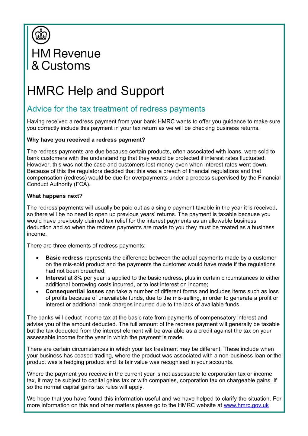 HMRC Help and Support