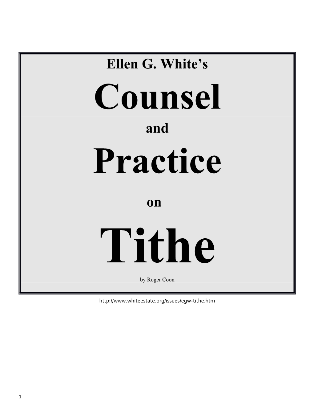 1. Part 1 Questions About Tithe and Offering