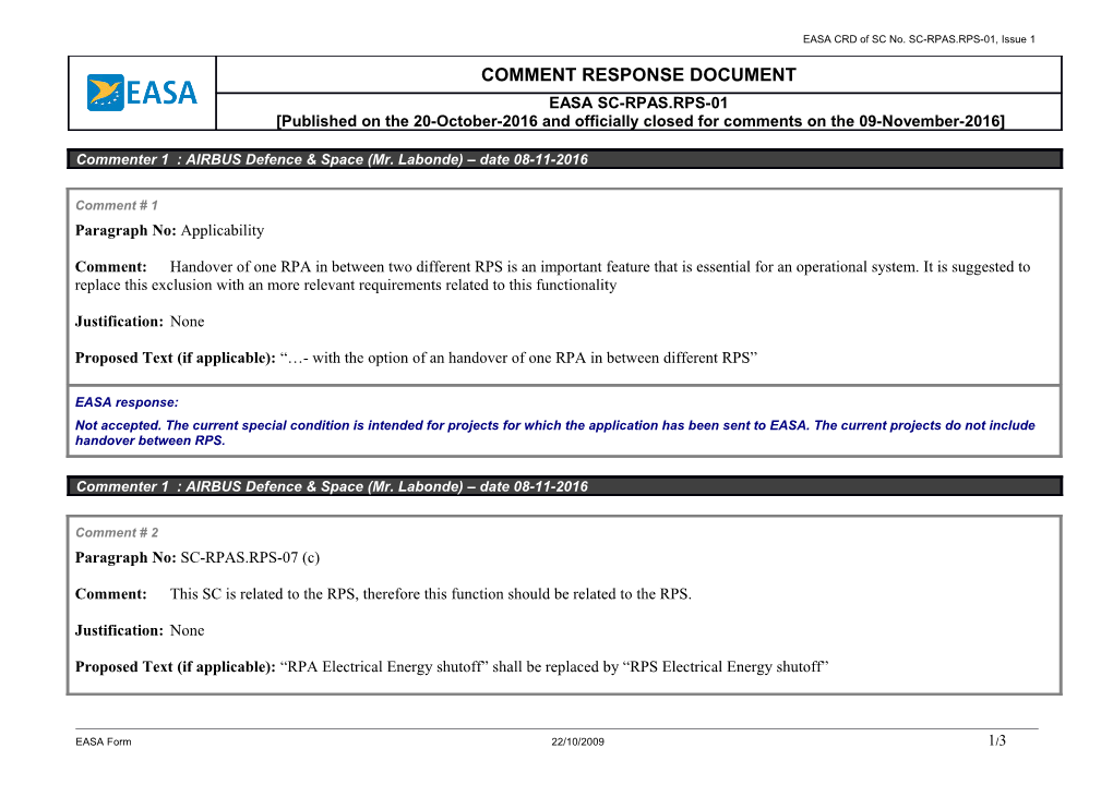 EASA Form 115 - Issue 2 - PAD CRD Template