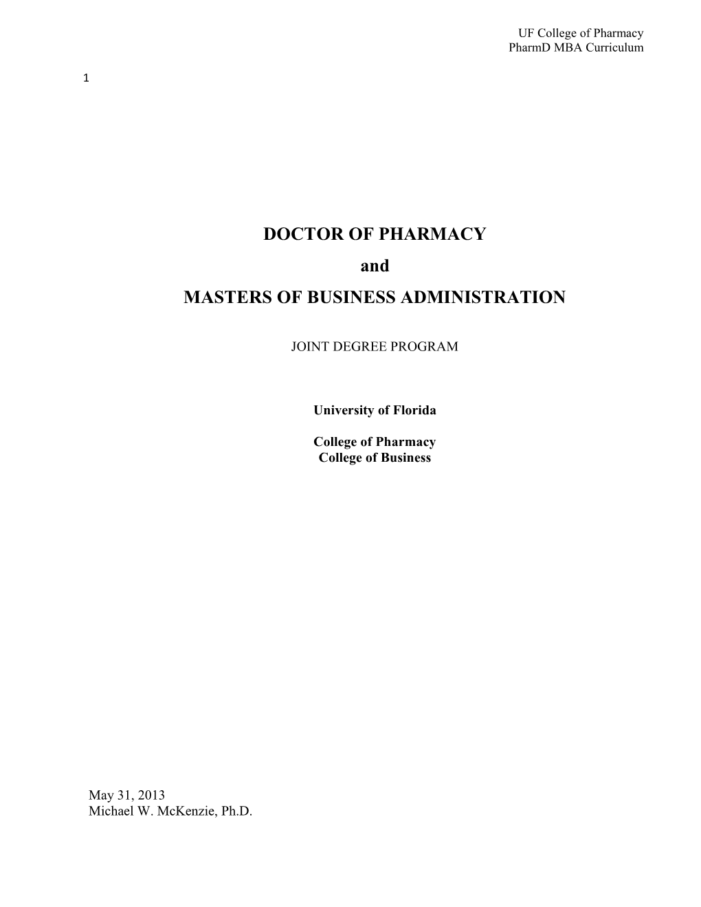 Doctor of Pharmacy