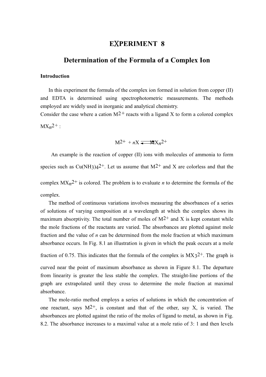 Determination of the Formula of a Complex Ion