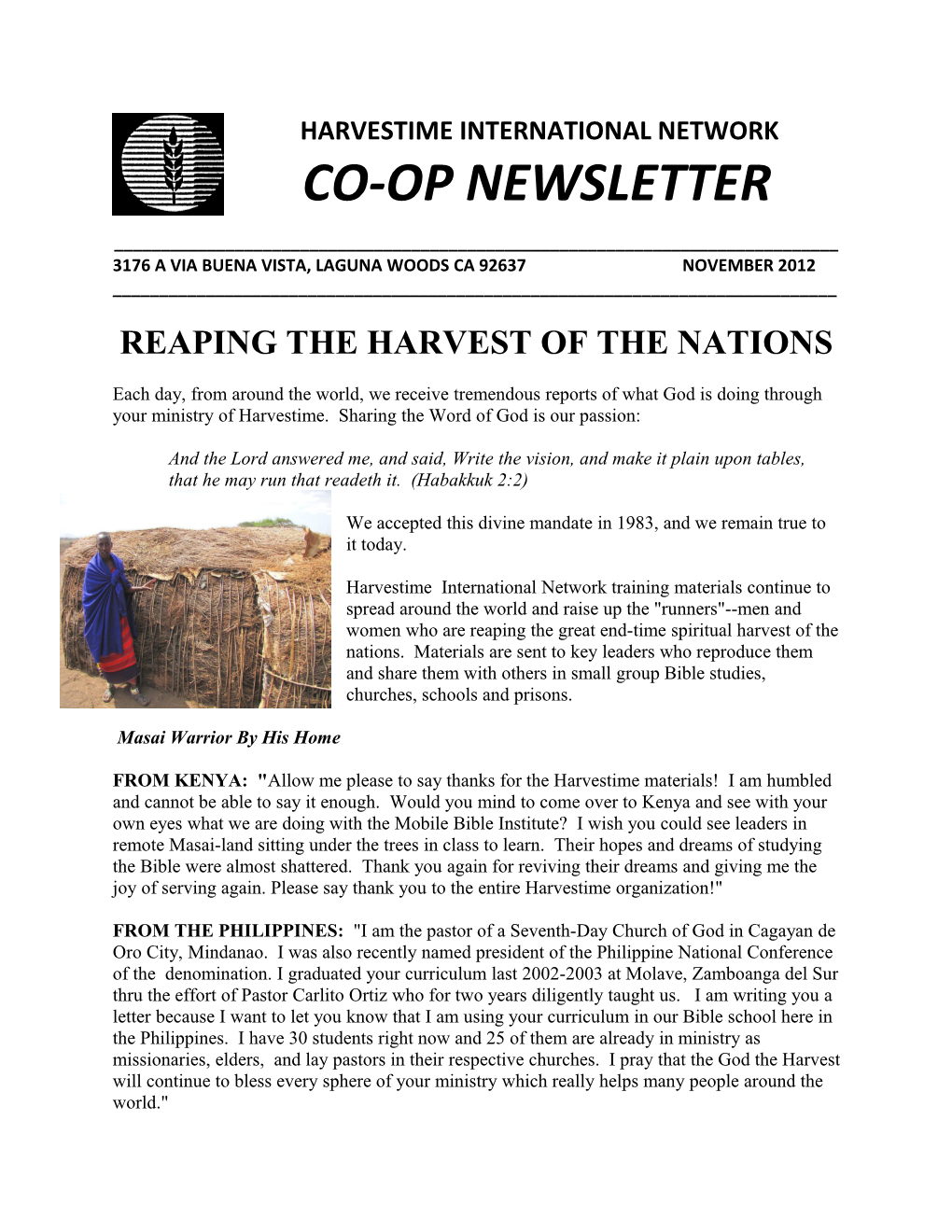 Reaping the Harvest of the Nations