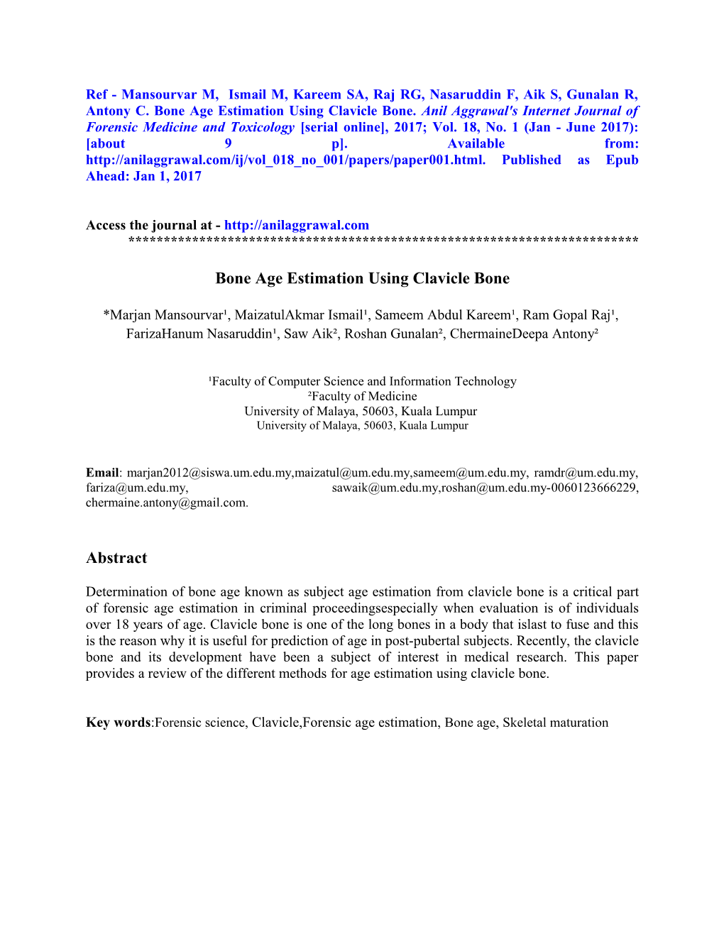 Bone Age Estimation Using Clavicle Bone