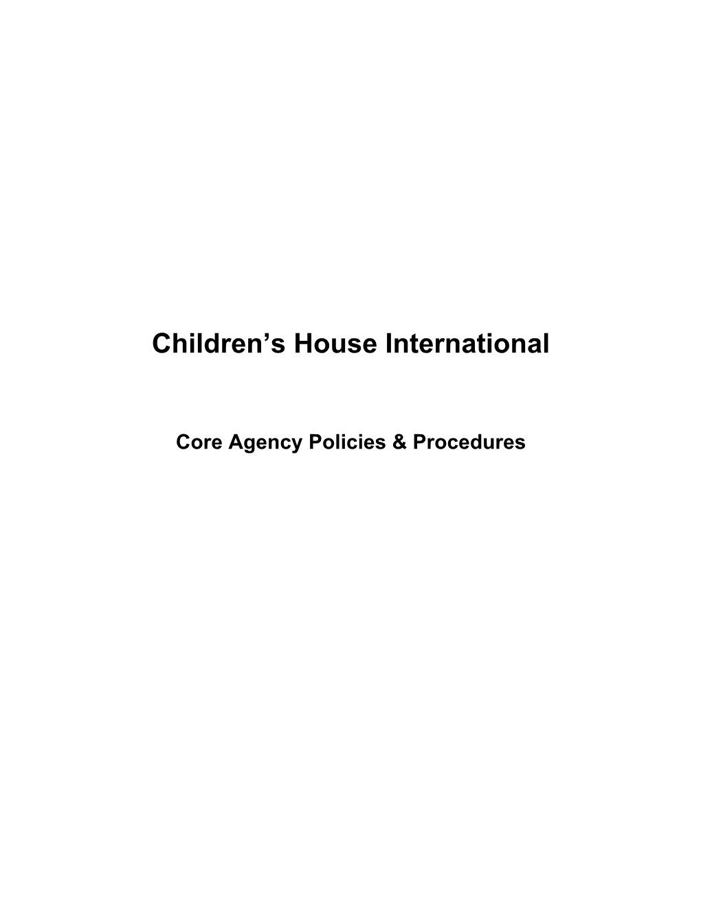 Children S House International