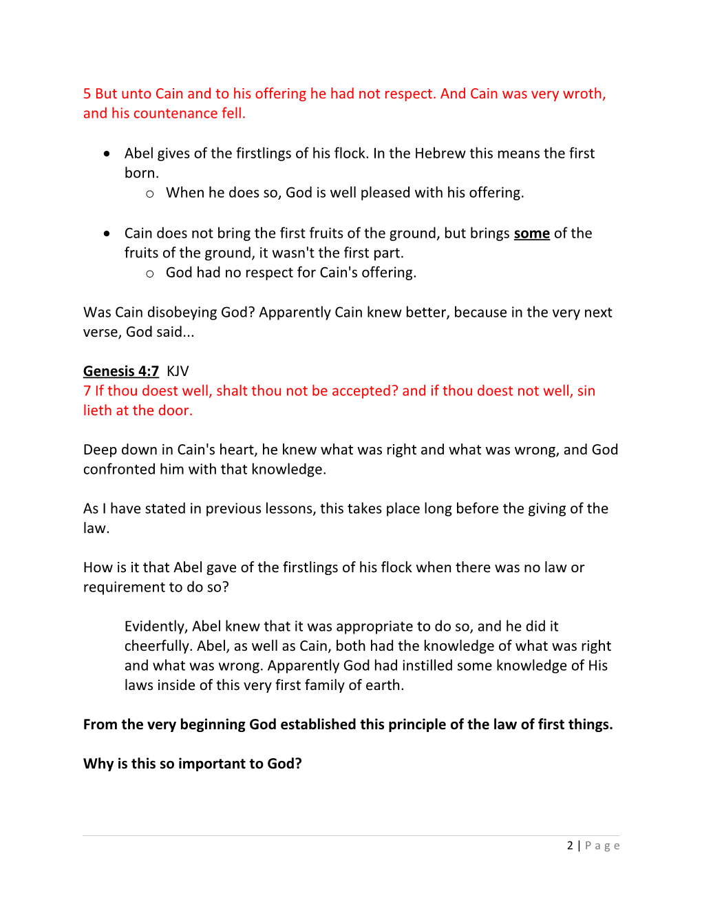 Part Five - First Fruits Tithing