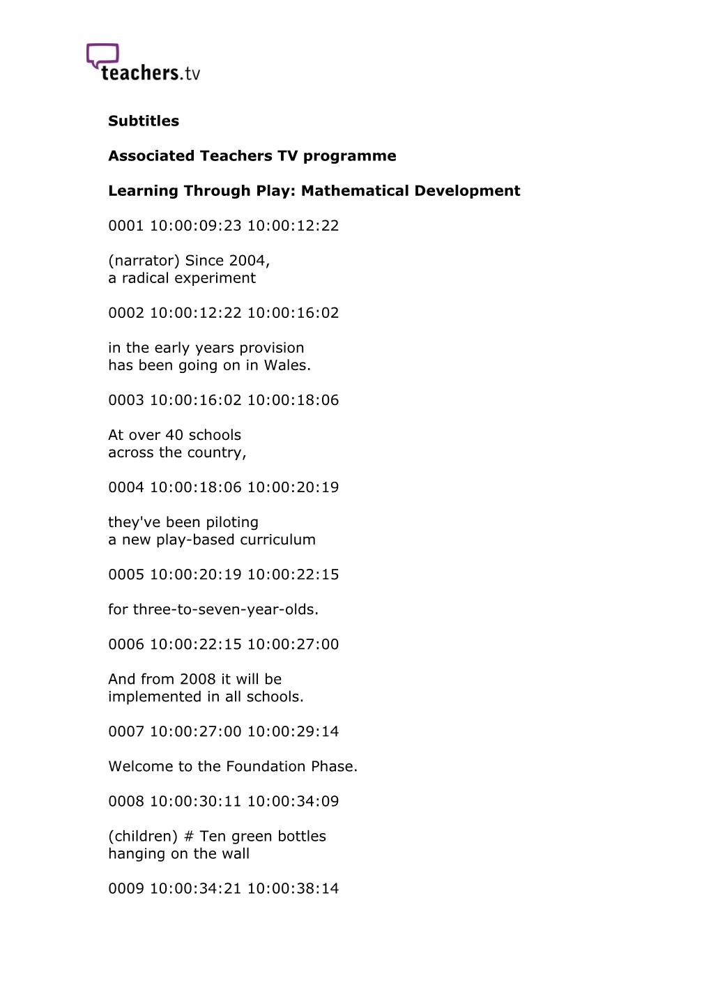 Learning Through Play: Mathematical Development