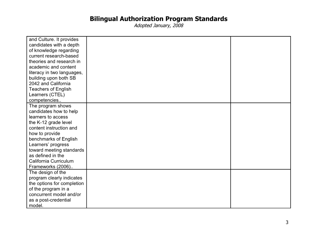Bilingual Authorization Program Standards