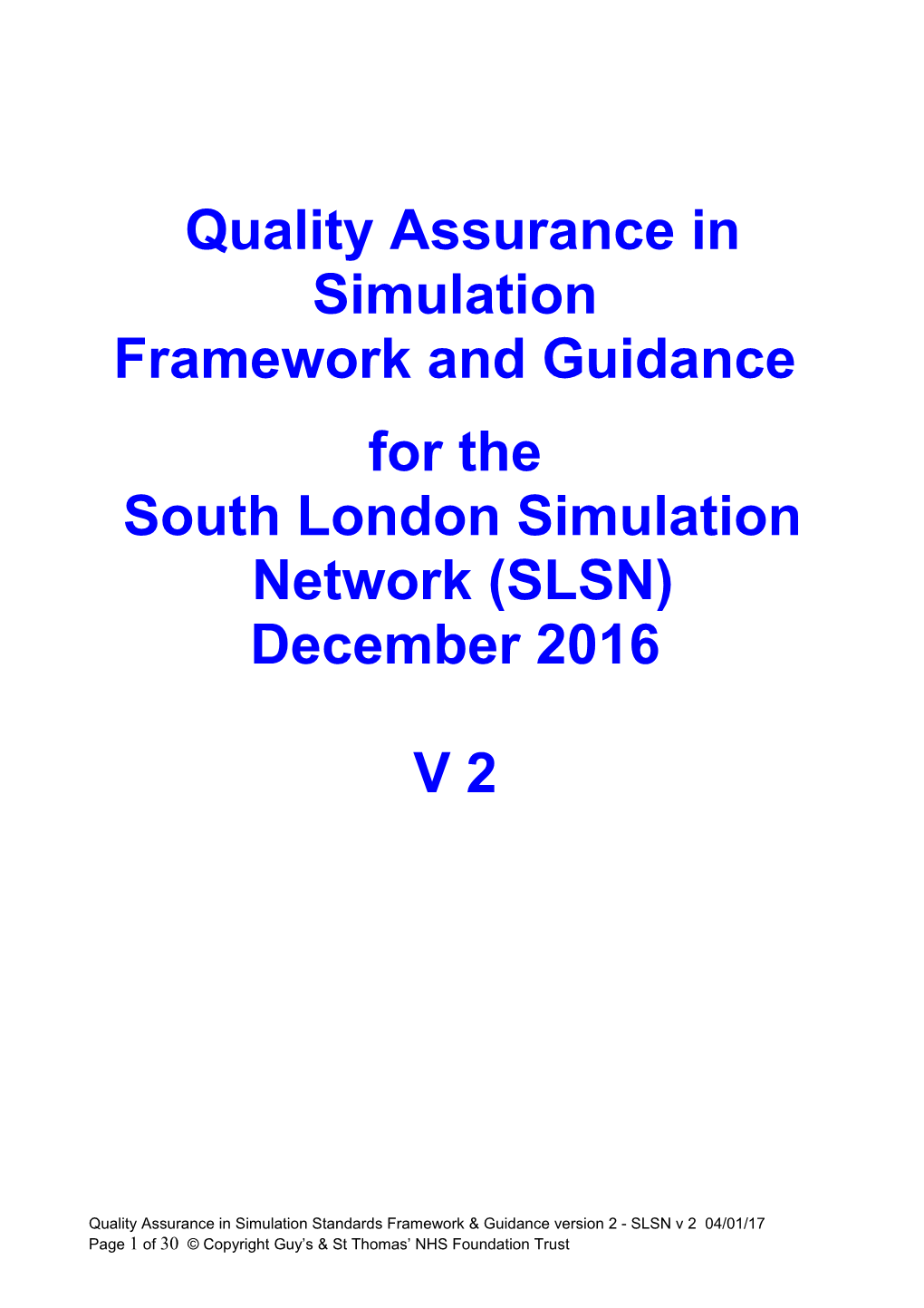 Quality Assurance Tool for SLSN Courses