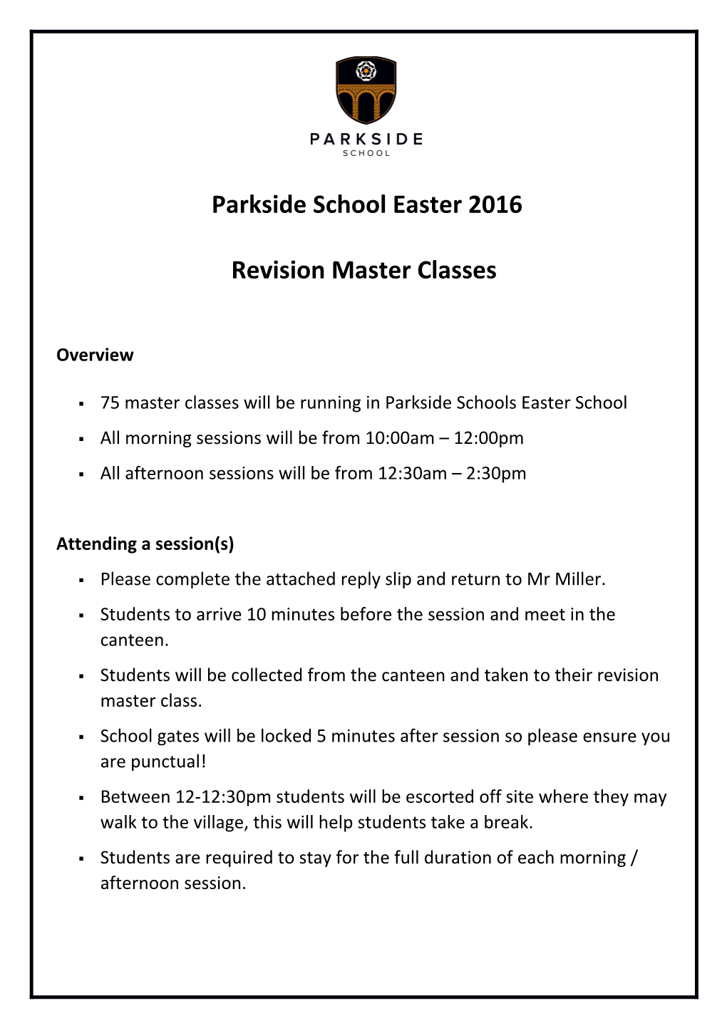 Revision Master Classes