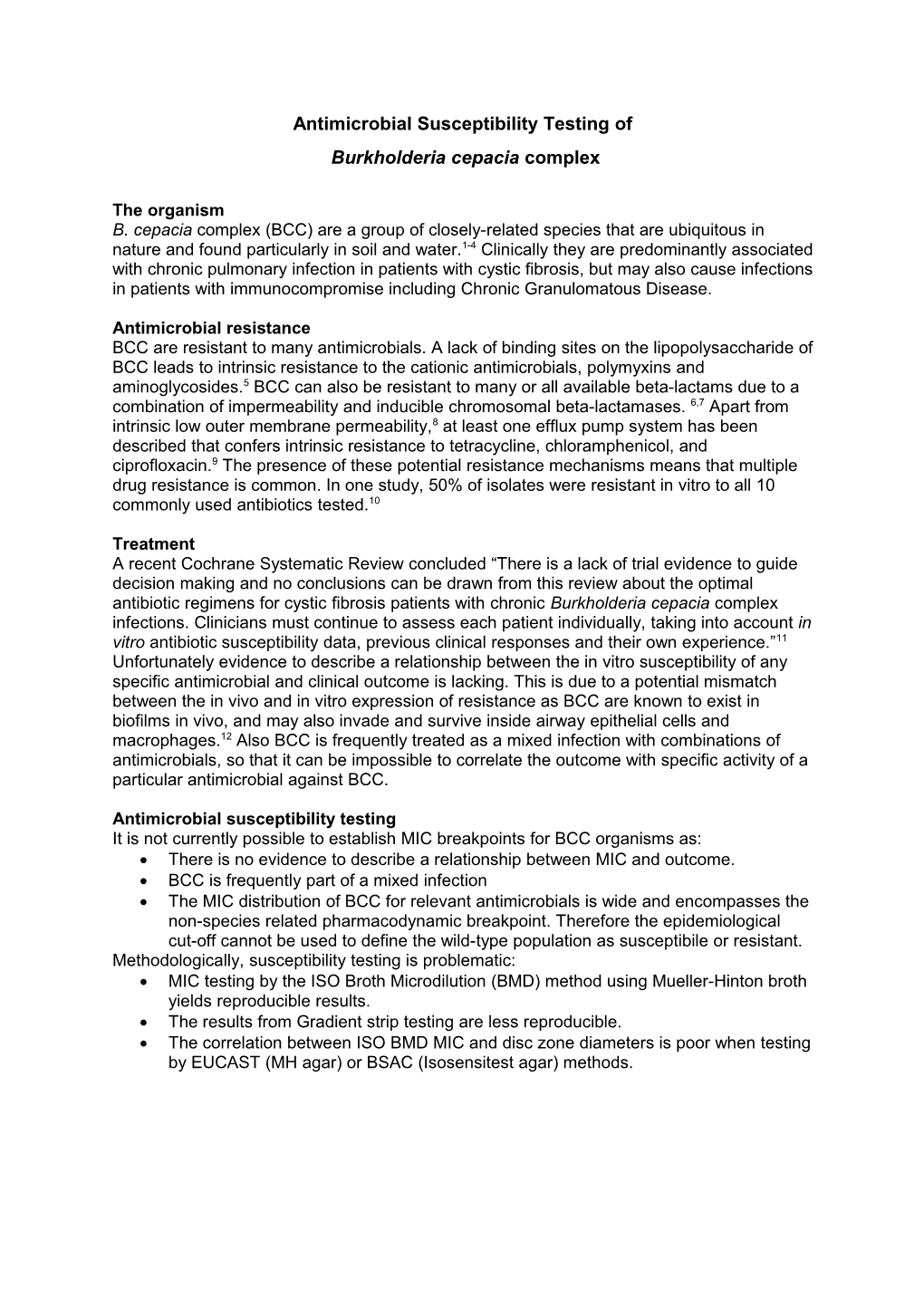 Antimicrobial Susceptibility Testing Of