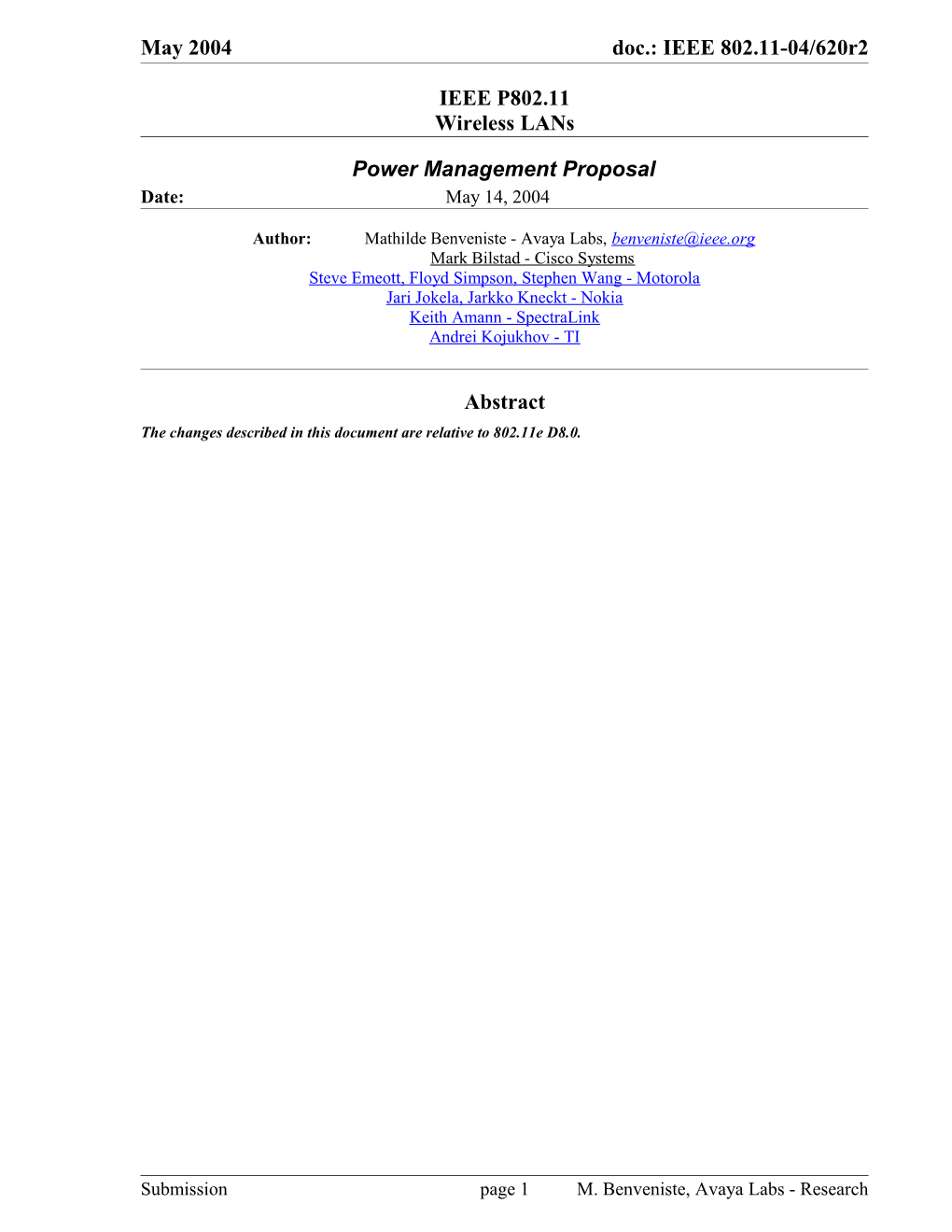 Power Management Proposal
