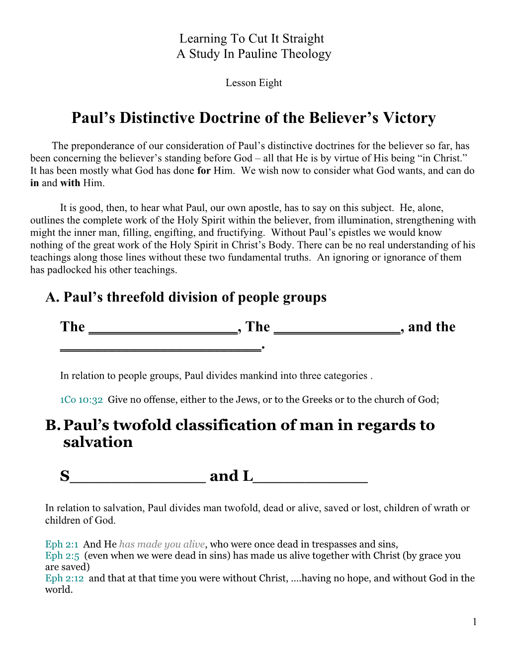 Paul S Distinctive Doctrine of the Believer S Victory