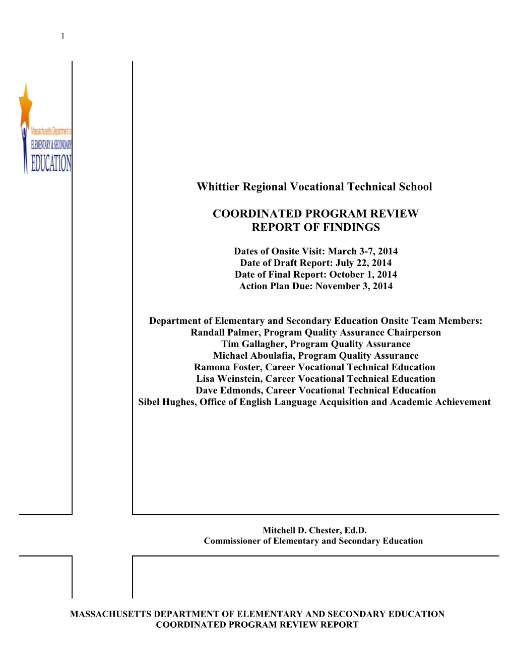 Whittier RVTS CPR Final Report 2014