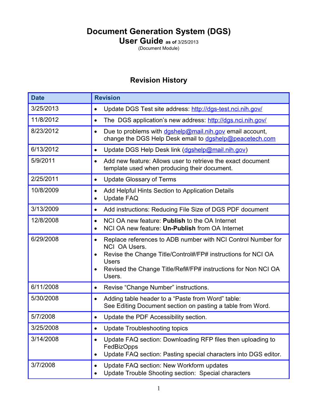 Document Generation System (DGS)