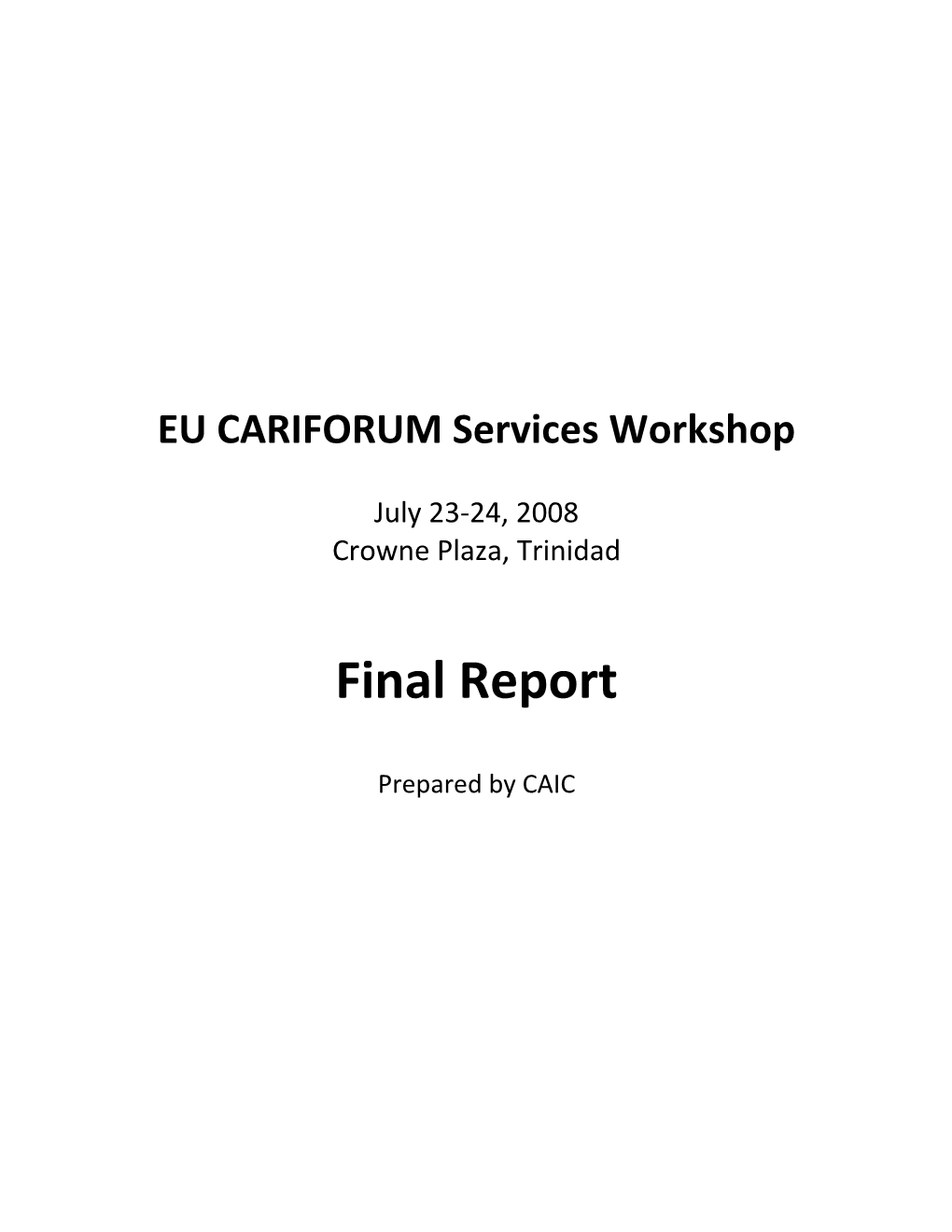 EU CARIFORUM Services Workshop