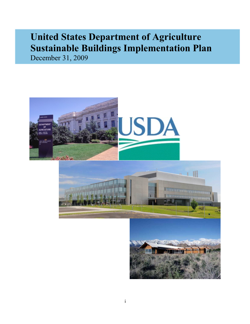 United States Department of Agriculture Sustainable Buildings Implementation Plan