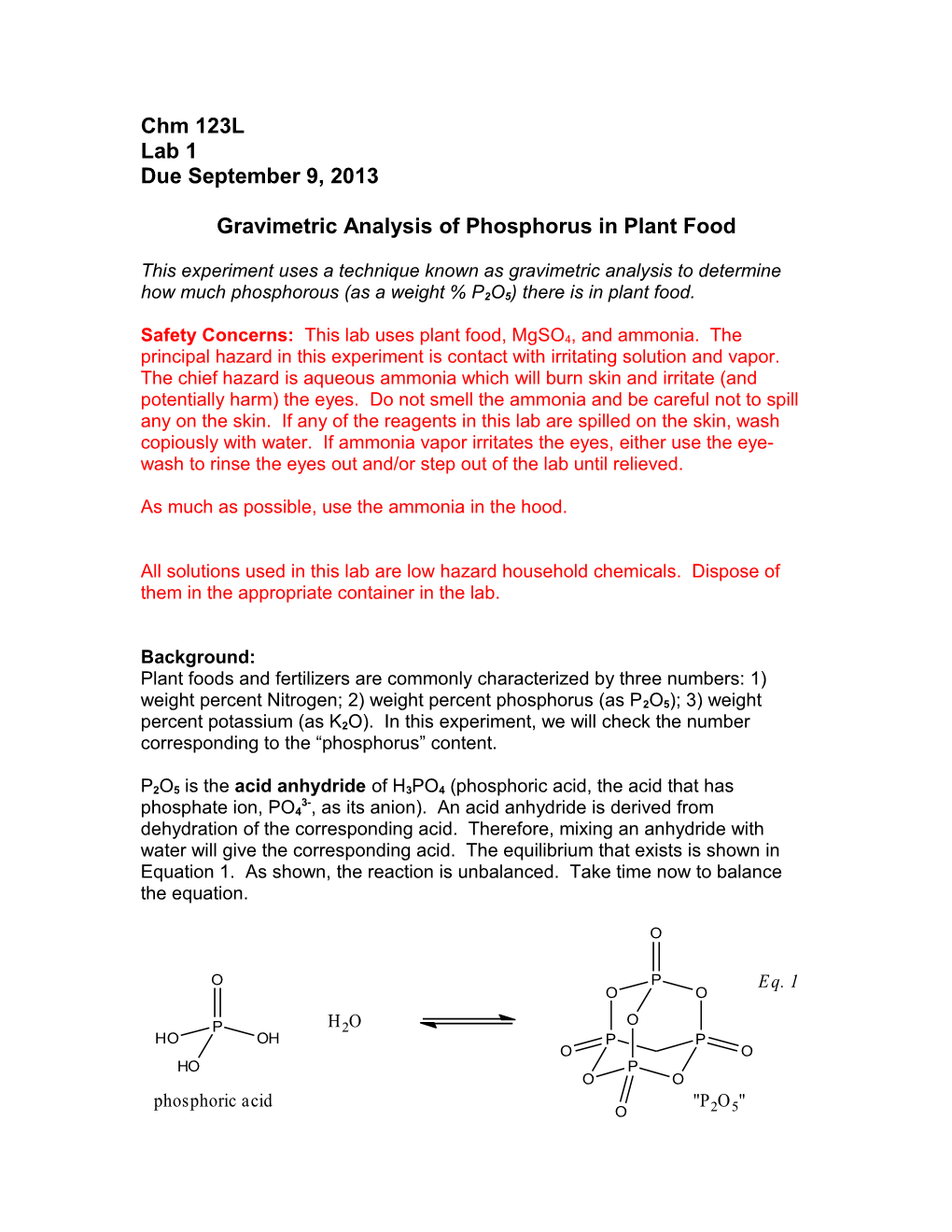 Phosphorous(Phosphate) Determination in Fertilizer