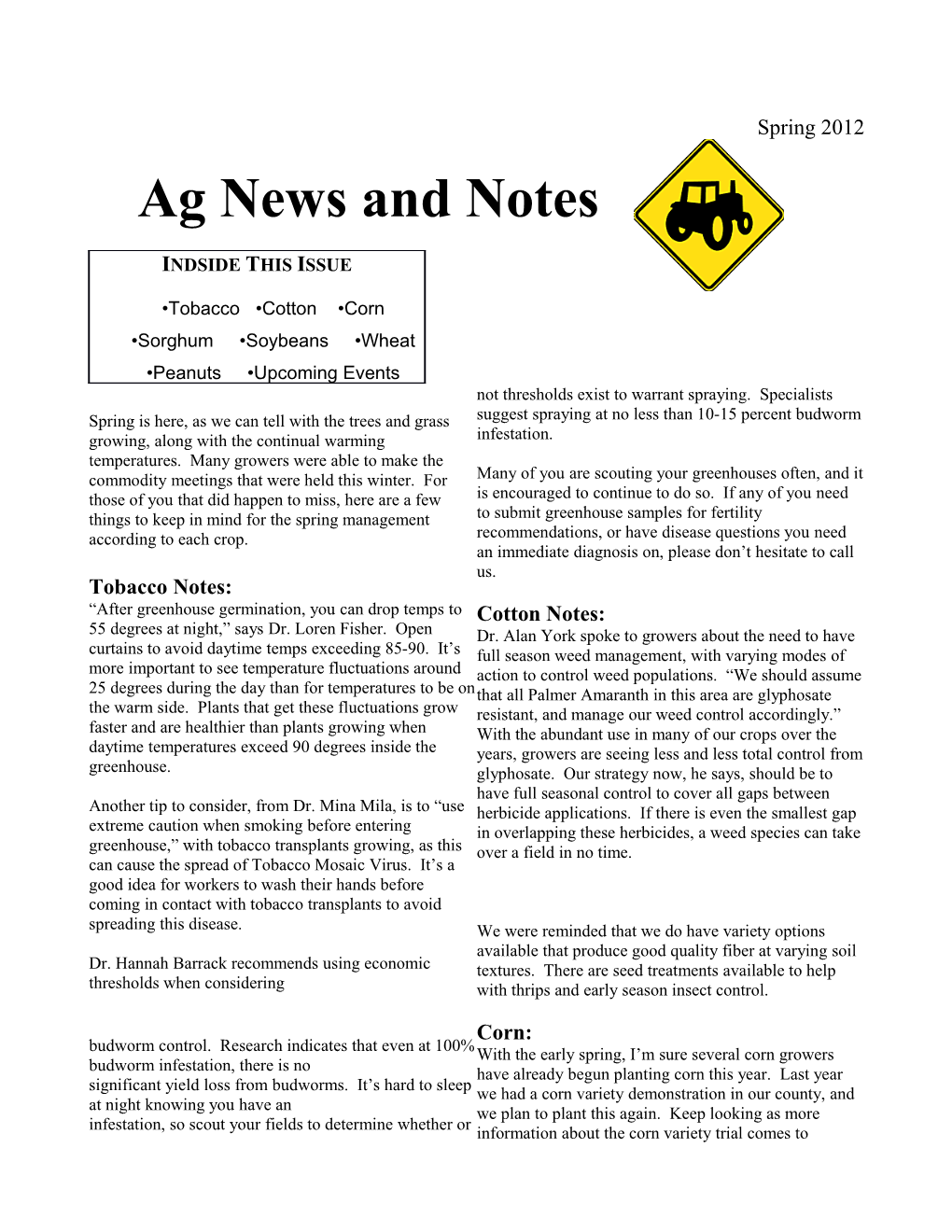 Ag News and Notes