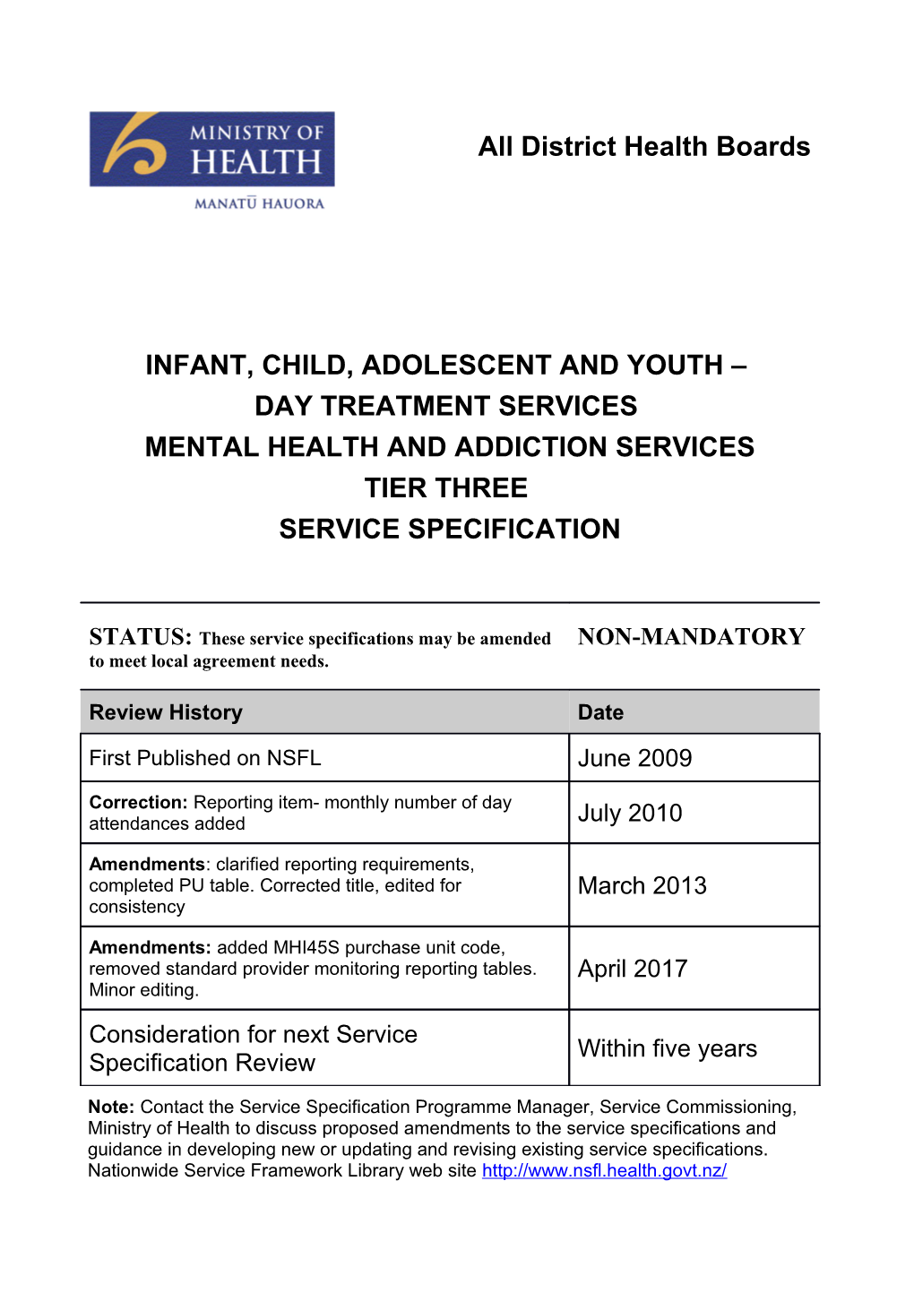 Infant, Child, Adolescent and Youth - Day Treatment Services