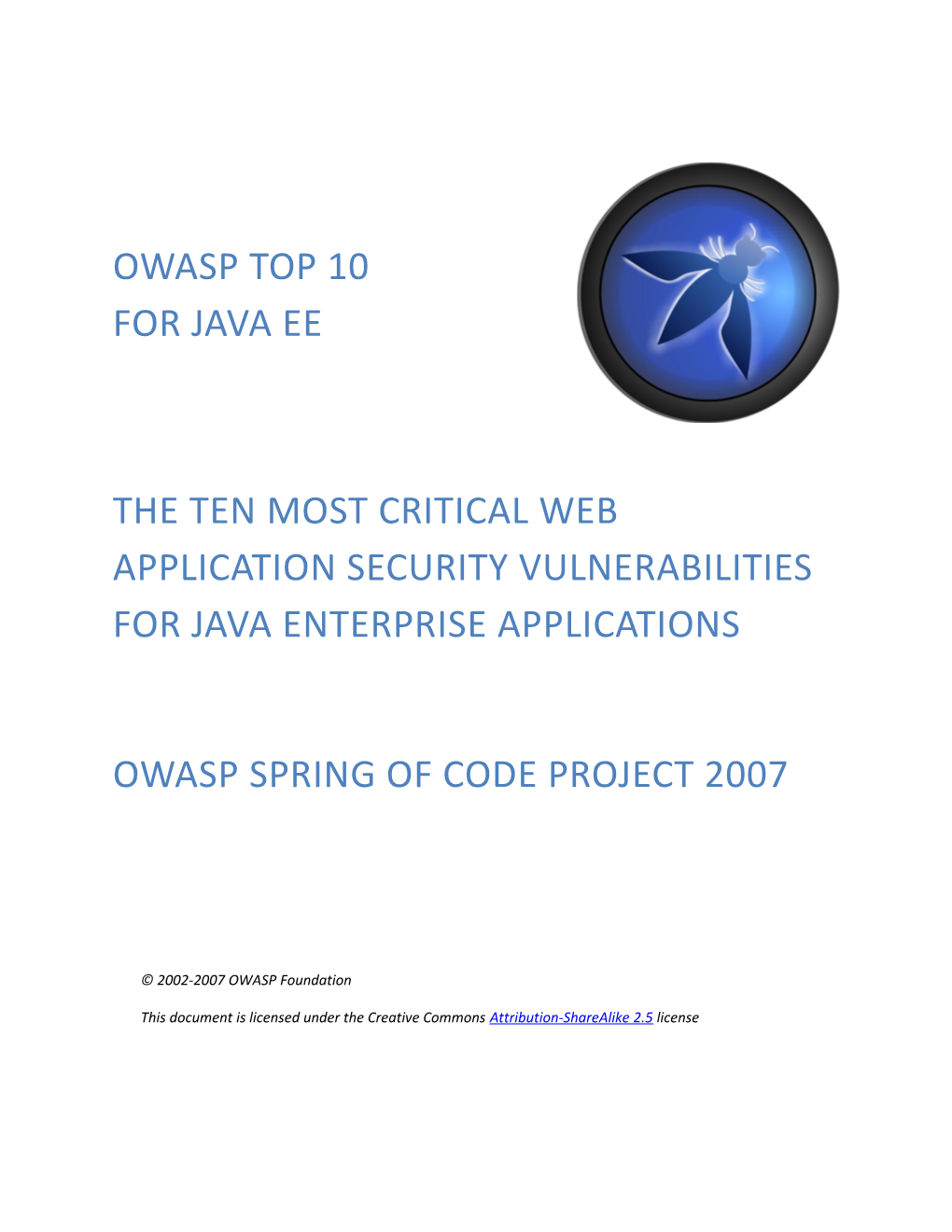 OWASP Top 10 for Java EE